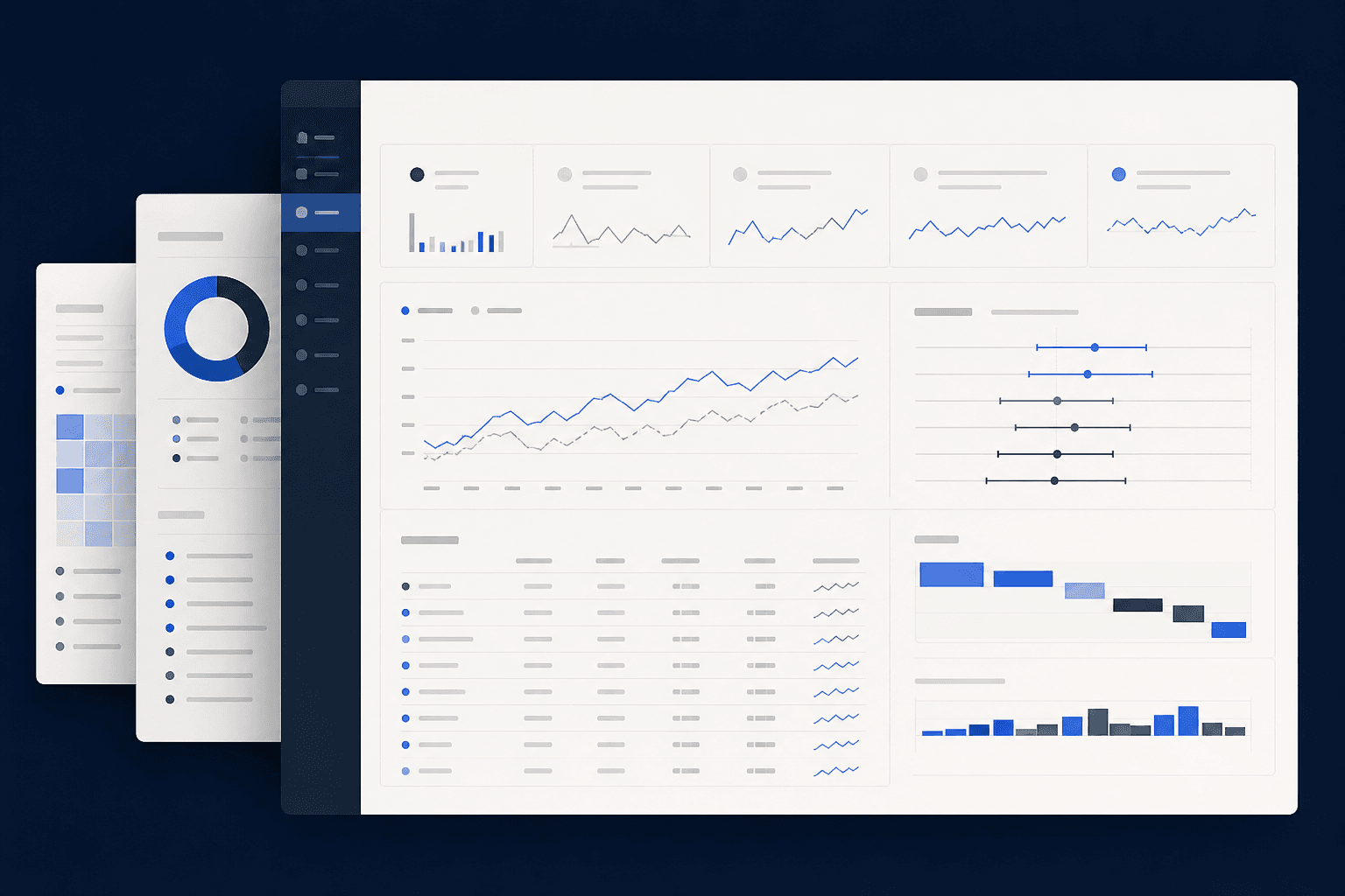Abstract financial analysis dashboard preview